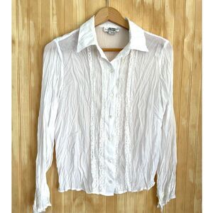 EK Design long sleeves shirt laced victorian cottage sheer Y2K fairy women L